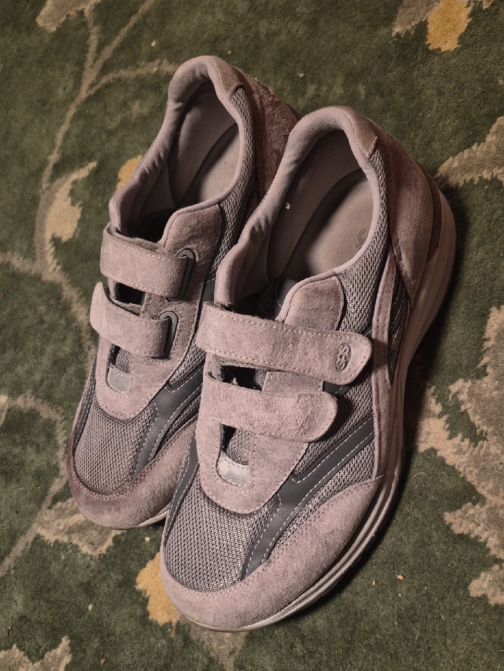 SAS Men's Gray Suede & Mesh Velcro Sneakers